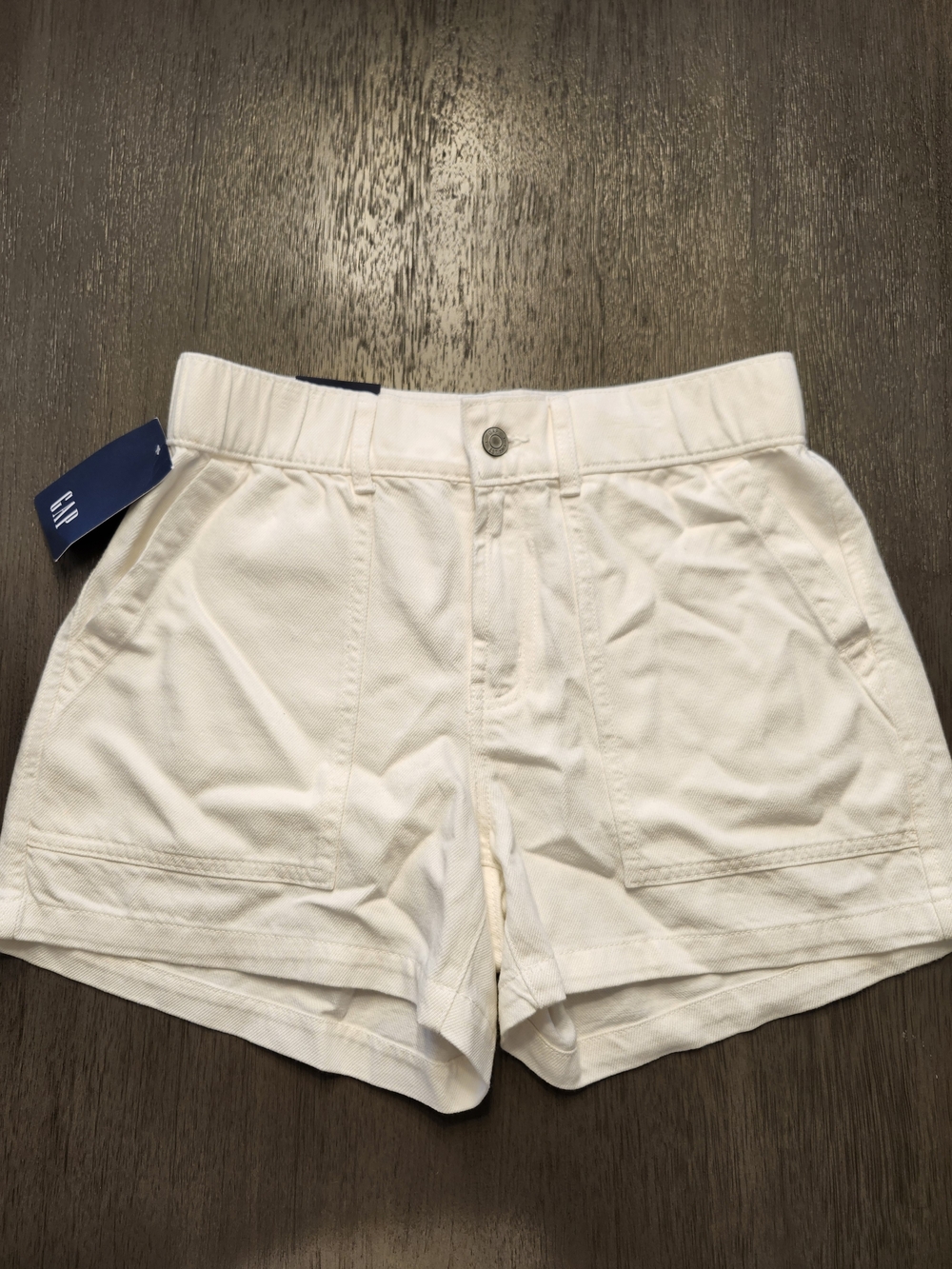 GAP White High-Waist Cotton Cargo-Style Shorts
